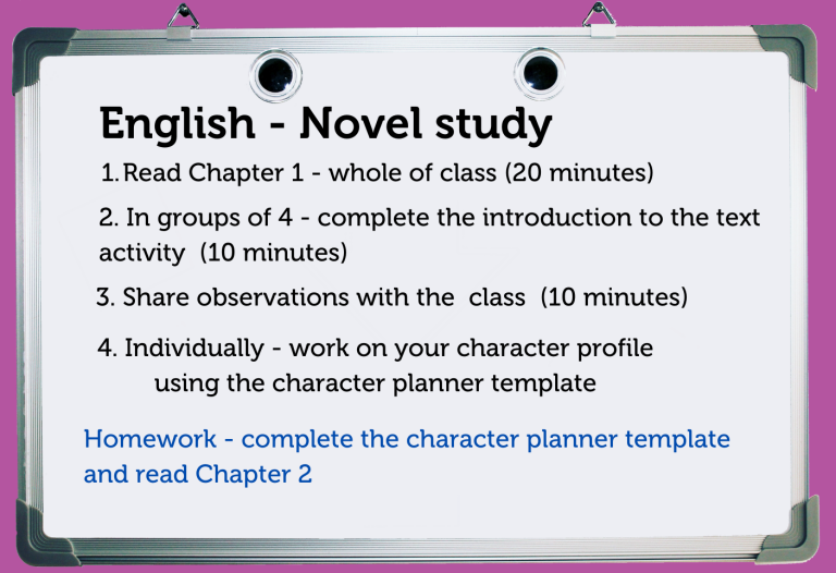 Visual schedule for a secondary class