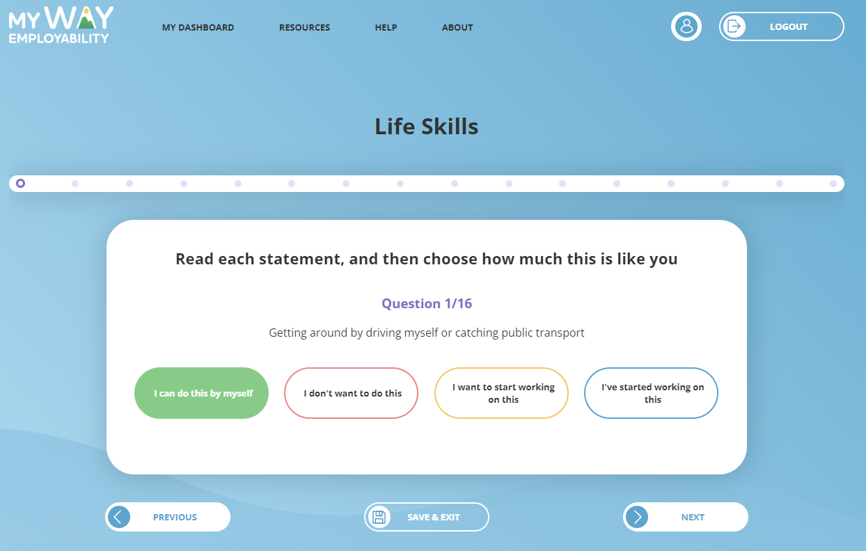 myWAY Employability Life Skills question 1